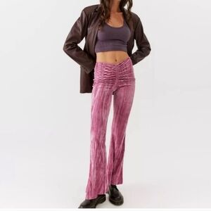 Urban Outfiters Pink Velvet Flare Pants Apolina Bellbottoms Medium